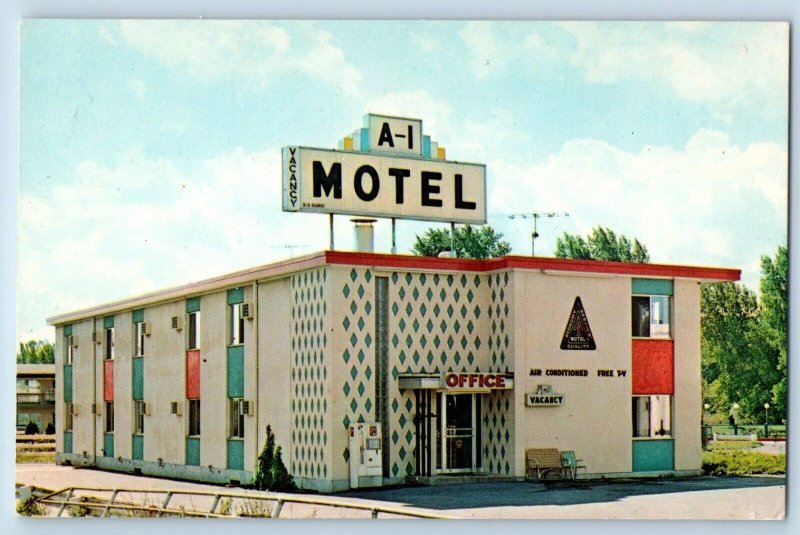 Utica New York NY Postcard A-1 Motel Building Exterior View 1960 Vintage Antique