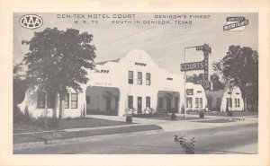 Denison Texas Den-Tex Hotel Court White Borders Vintage Postcard U1783