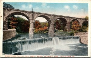 Vtg Philadelphia PA Wissahickon Falls Ridge Avenue Bridge Fairmont Park Postcard