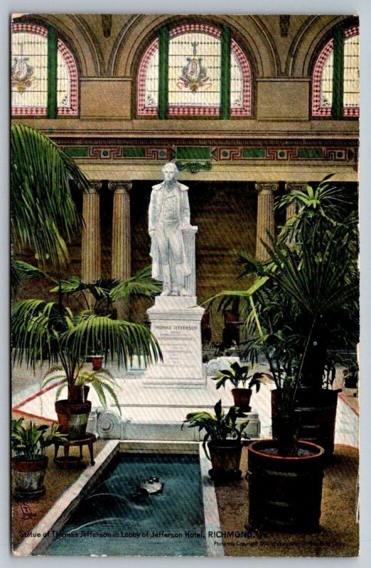 Tuck's  Jefferson Hotel  Richmond  Postcard Virginia c1910
