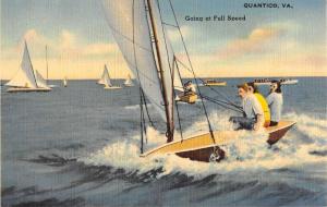 Quantico Virginia Sail Boat Scene Antique Postcard K96191 