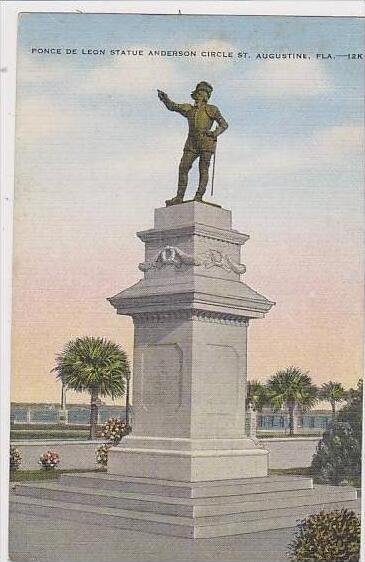 Florida St Augustine Ponce De Leon Statue Anderson Circle St Augustine