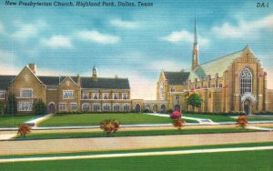 Dallas TX-Texas, Presbyterian Church Parish Highland Park Vintage Postcard