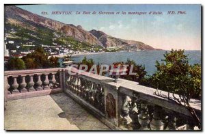 Old Postcard Menton Garavan Bay and Mountains d & # 39Italie