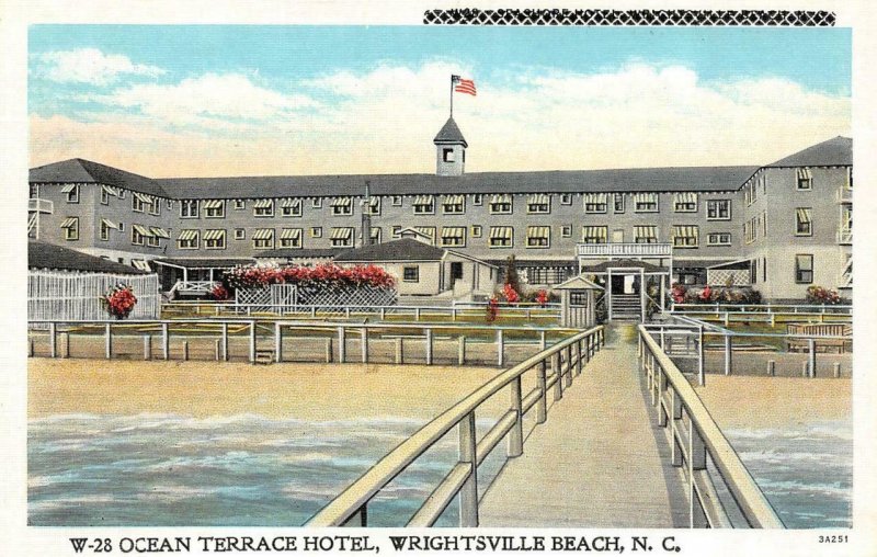 WRIGHTSVILLE BEACH, NC  North Carolina    OCEAN TERRACE HOTEL   c1940's Postcard