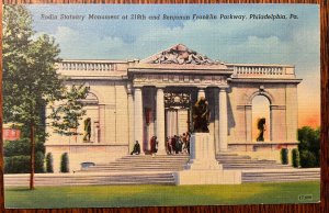 Vintage Postcard 1930-1945 Rodin Statue 218th Str, Philadelphia, Pennsylvania PA