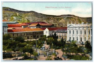 c1905 Scene at Plaza Principal La Paz (Bolivia) Unposted Antique Postcard