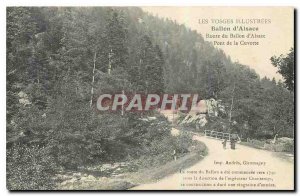 Old postcard Illustrated Vosges Ballon d'Alsace Alsace Road Bridge Cuvotte