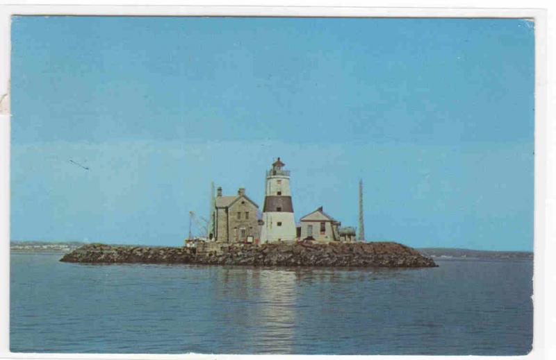 Execution Rocks Lighthouse Long Island Sound New York 1967 postcard