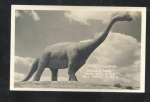 RPPC RAPID CITY SD BRONTOSAURUS DINOSAUR STATE PARK REAL PHOTO POSTCARD