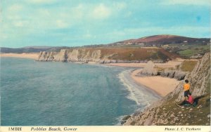 Postcard Uk Wales Gower, Glamorgan PObbles beach