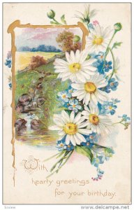 Birthday Daisy flower Greetings , PU-1907 : TUCK