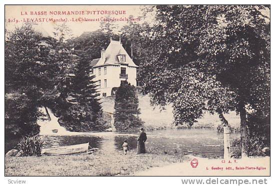 Men & Child, Boat, Le Chateau Et Cascades De La Sarre, Le Vast (Manche), Fran...