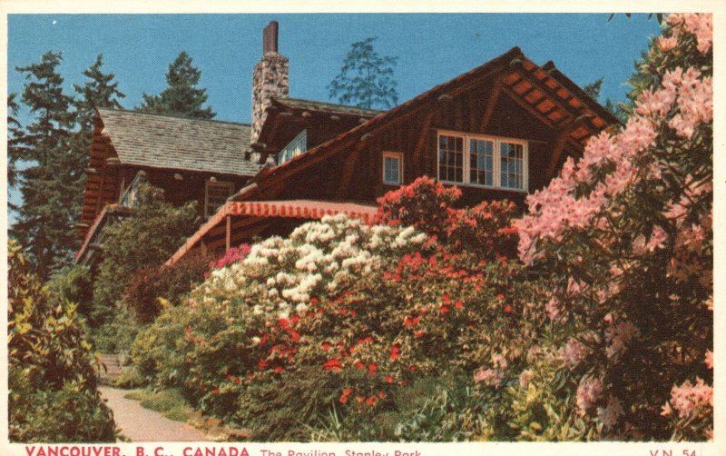 Vintage Postcard 1920's The Pavilion Stanley Park Vancouver Canada
