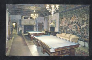SAN SIMEON CALIFORNIA HEARST POOL HALL INTERIOR BILLIARDS TABLE POSTCARD