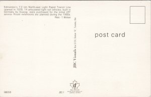 Edmonton Alberta LRT Transit North-East Light Rapid Transit Unused Postcard E99
