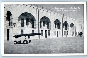 1940 Fort Henry Ontario Canada Postcard Courtyard North Front Cannon Building