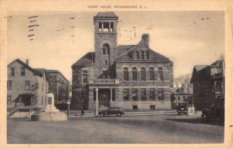 Woonsocket Rhode Island Court House Street View Antique Postcards K35076 