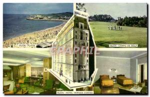 Postcard Modern Golf Campo De Gijon Gijon Hotel Hernan Cortes