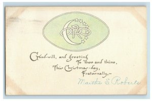 c. 1910 Oddfellows Christmas Fraternal Postcard P42 