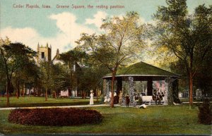 Iowa Cedar Rapids Greene Square The Resting Pavilion 1912