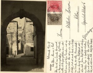 croatia, KORČULA, Vrata od Grada, City Gate, Narrow Street (1929) RPPC Postcard