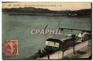Postcard Old Cannes Harbor View and Mountains of L & # 39Esterel Baths Sea & ...