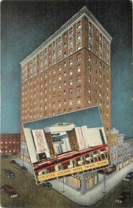 Autos Interior Mark Twain Hotel Postcard St Louis Missouri Kropp Route 66 10275