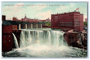 1908 Genesee River Upper Falls NY Central R.R. Bridge Rochester NY Postcard