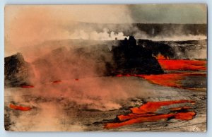 Hawaii HI Postcard RPPC Photo View Of Volcano Lava c1910's Posted Antique