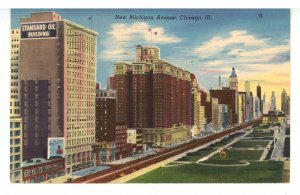 IL - Chicago. New Michigan Avenue Street Scene ca 1950's