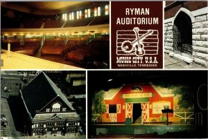 Multi Views of Ryman Auditorium, Music City USA Nashville TN Postcard I62