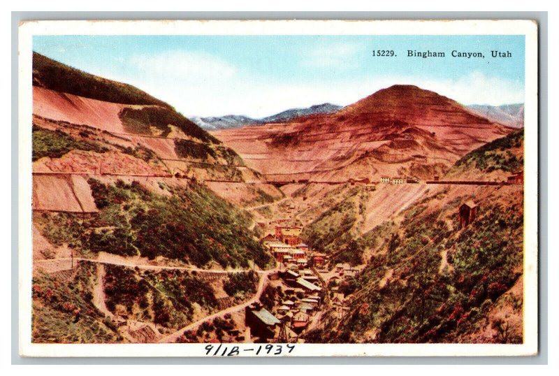 Bingham Canyon Utah Vintage Standard View Postcard 