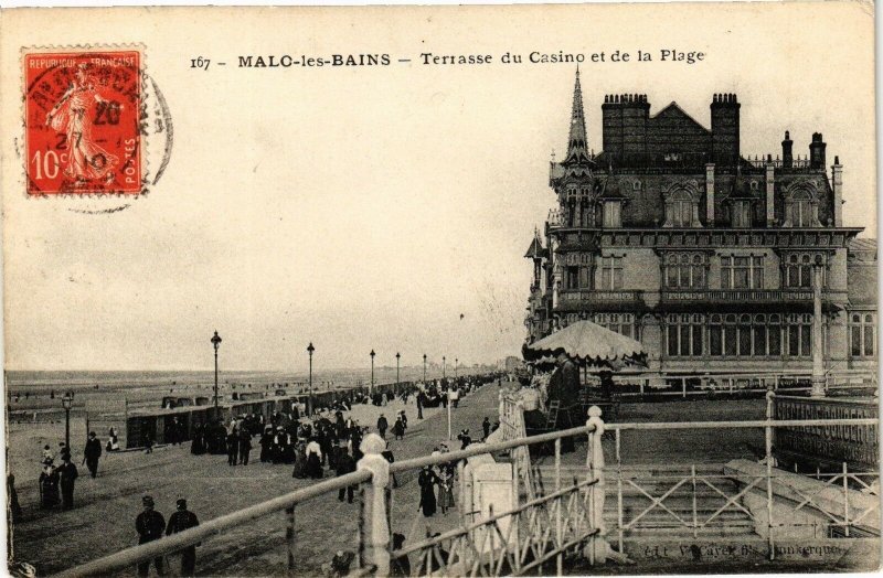 CPA MALO-les-BAINS - Terrasse du casino et de la Plage (193872)