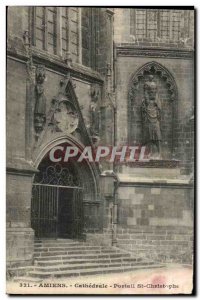 Old Postcard Amiens St Christophe Portal