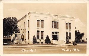 D67/ Vinitia Oklahoma Ok Real Photo RPPC Postcard 1942 City Hall Building