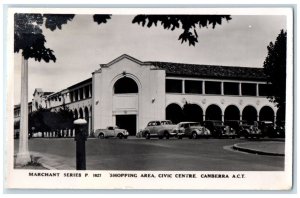 Australia RPPC Photo Postcard Shopping Area Civic Centre Canberra ACT c1950's