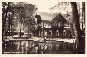 A176 Germany Spreewald Wotschofska Boat Restaurant Lake vintage postcard