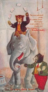 ROOSEVELT CRACKER JACK BEARS CIRCUS ELEPHANT NO.11 POSTCARD (1907)
