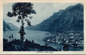 Vtg Lecco Italy e suo Lago Lake Como 1910s Old View Postcard