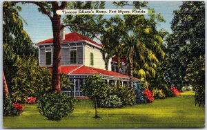 VINTAGE POSTCARD THE GARDENS AND HOME OF THOMAS A. EDISON'S WINTER HOME