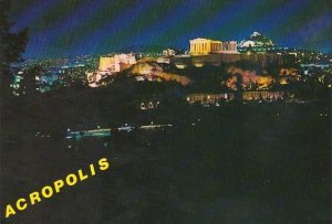 Greece Athens The Acropolis At Night