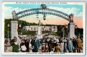 1930 Montreal Quebec Canada Vintage Postcard St. Joseph Oratory Garden Entrance