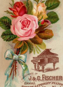 1880s J & C Fischer Grand Pianos Wm. Wander & Son Lot Of 2 Fab! #5U