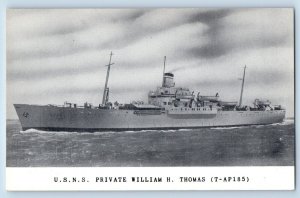 US Navy Ship Postcard USNS Private William H. Thomas T-AP185 United States Naval