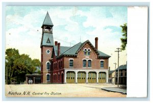 c1905s Central Fire Station, Nashua New Hampshire NH Unposted Postcard