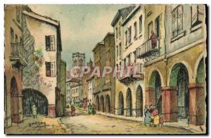 Old Postcard Agen Street Corners Arcades