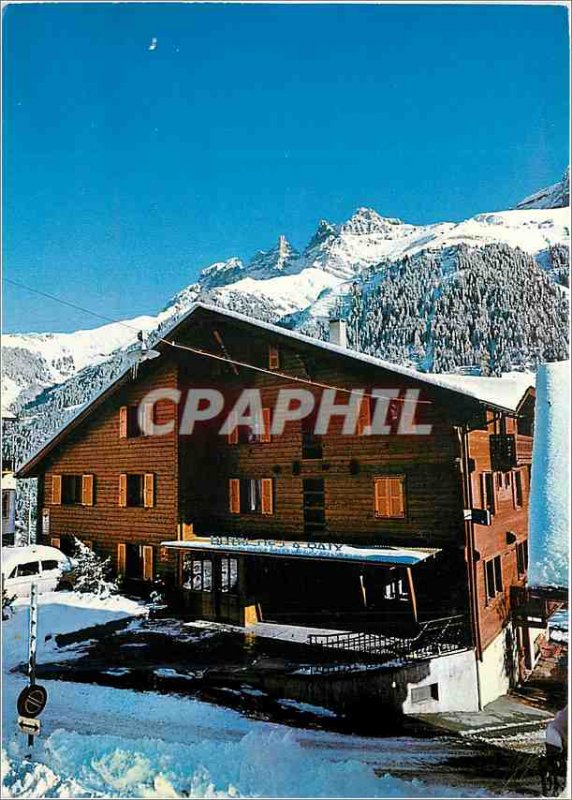 Postcard Modern Hotel Restaurant of peace and the Dents du Midi Champery Vala...