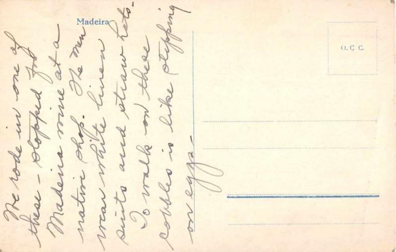 Madeira Portugal Oxen Sled Real Photo Antique Postcard J50284