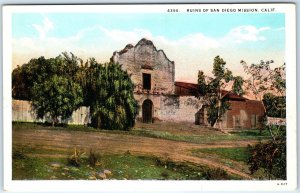 c1910s San Diego, CA Ruins Spanish Mission Cali PC Church Nice Litho Photo A324